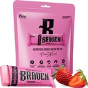 Braven Bar Strawberry Energy Bars (1.59 oz, Pack of 10) – Energy Chews Alternative with 5g Protein – On-the-Go Snacks for Running, Hiking, and Sports - Gluten Free Snacks - Bars Protein