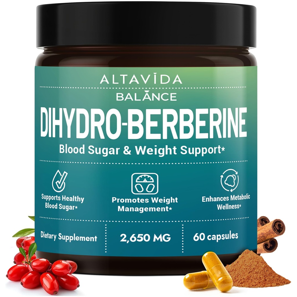 Dihydroberberine Super Berberine Supplement with Ceylon Cinnamon and Alpha Lipoic Acid - GlucoVantage 250mg - 5x Enhanced Bioavailability Over Berberine HCL - Metabolic & Wellness Support - 60 Caps