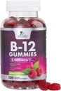 B12 Vitaminas Energy Gummies 3000 mcg - Extra Strength B 12 Gummy for Metabolism &amp; Immune System Support - Chewable Dietary B12 Suplementos para adultos &amp; niños Caffeine Free Gummy Vitamin - 120 Gummies