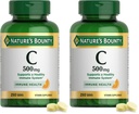 Nature's Bounty Vitamin C 500mg,Supports a Healthy Immune System,Daily Vitamin Supplement,250 Vegetarian Tablets,(Pack of 2)