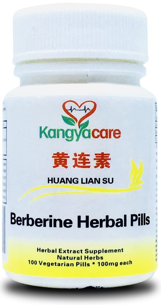 Berberine Herbal Pills - Huang Lian Su (黄连素) - Berberine Extract - Support Heathy Gut & Cardiovascular System - 100 Ct