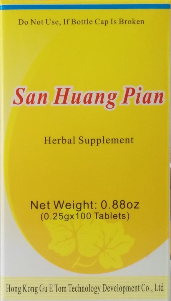 San Huang Pian Herbal Supplement (100 Tablets) - 3 Bottles