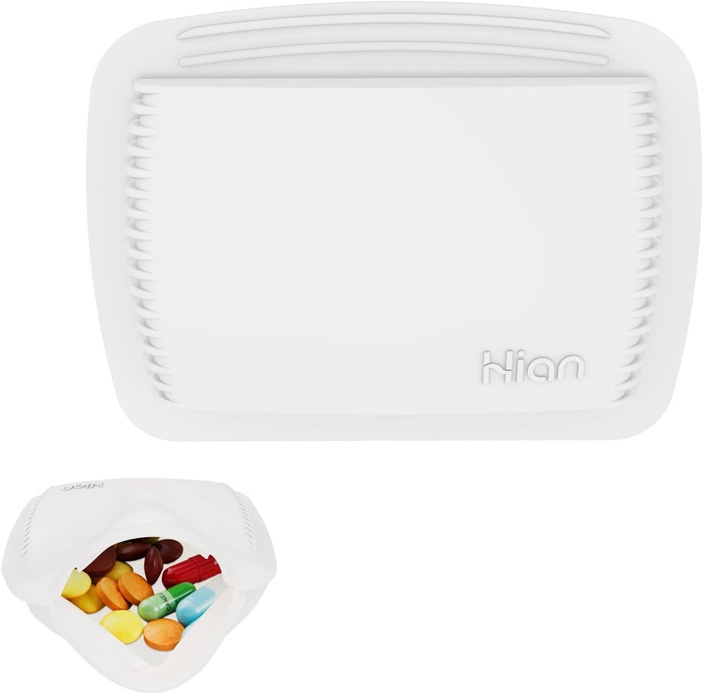 1 Pieces Pill Organizer Reusable Pocket Pill Case Portable Open Pill Pouch Silicone Small Pill Pill Pill Container Pill Bags Organizing Medication, Vitamins, and Tablets for Travel (White)