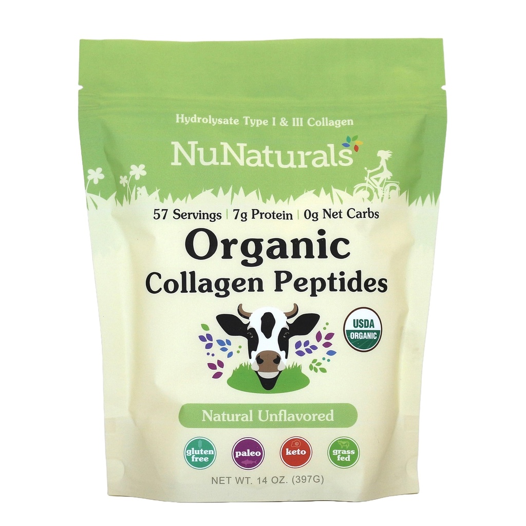 Nunaturals Organic Collagen Peptides, 14 oz