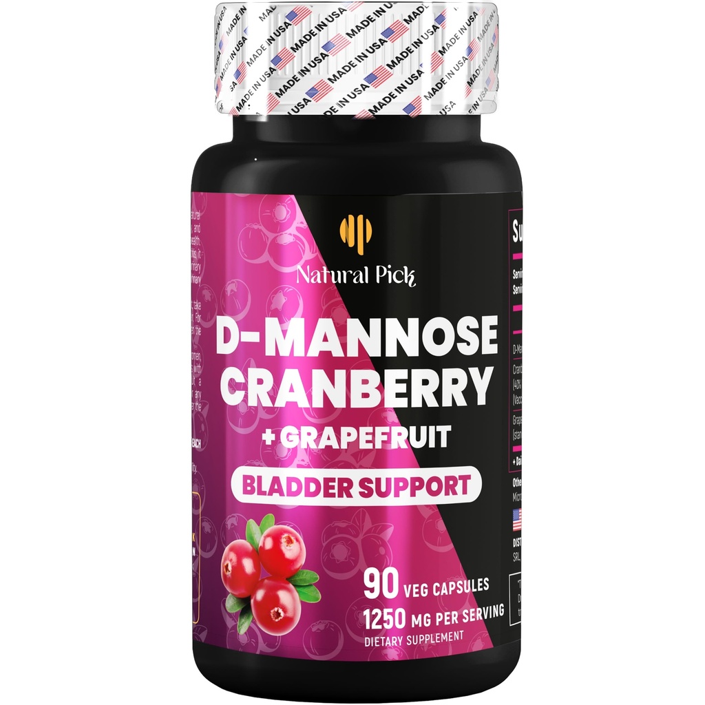 Bladder Control Supplements, D Mannose with Cranberry, 1000mg for Bladder Control. Advanced Kidney Support for Urinary Tract Health. Premium Bladder, d-mannose, Detox and Repair, 90 caps, Made in USA