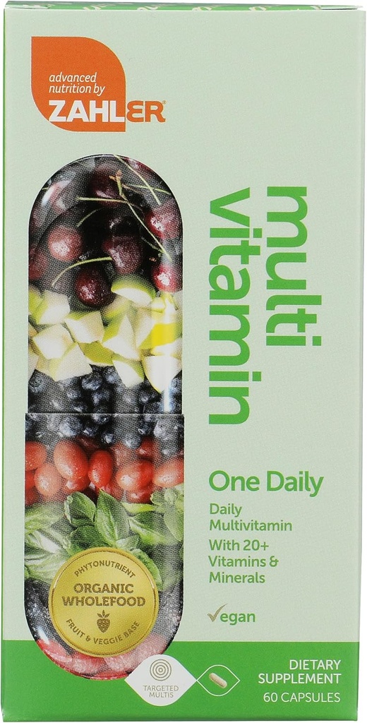 Zahler - One Daily Vegan Multivitamins for Women &amp; Hombres (60 Conde) Kosher Multivitamin - Vitaminas esenciales &amp; Minerales con Espectra integral de alimentos - Vitaminas vegetarianas y vegetarianas para adultos