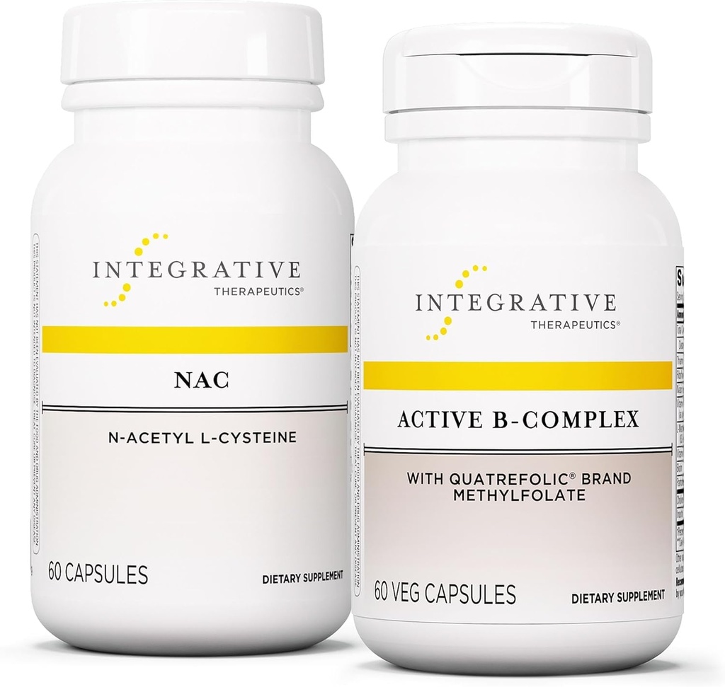 Integrative Therapeutics Bundle with Active B-Complex, 60 Capsules & NAC, 60 Capsules - Active B-Complex to Support Energy Metabolism* - NAC to Support Healthy Respiratory & Lung Function*