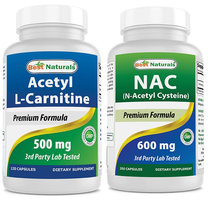 Best Naturals Acetyl L-Carnitine 500 Mg & NAC N-Acetyl-Cysteine 600 mg
