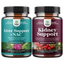 Bundle of Liver Support NAC - N Acetyl Cysteine Antioxidants Turmeric Choline Dandelion & L-Glutathione and Kidney Support Supplement - Cranberry Extract with Uva Ursi, Stinging Nettle & Astragalus