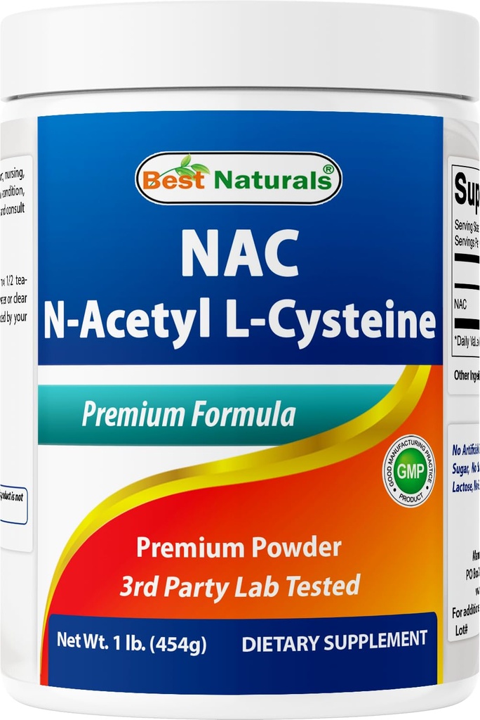 Best Naturals NAC (N-Acetyl L-Cysteine) Premium Pure Powder – 1 LB – Gluten Free.