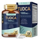 Totaria TUDCA 1000mg Liver Support Supplement with Milk Thistle, NAC, ALA, 80% Silymarin, 15-in-1 Extra Strength Bile Salts, for Liver Cleanse Detox & Repair, Gallbladder, Non-GMO, 120 Capsules