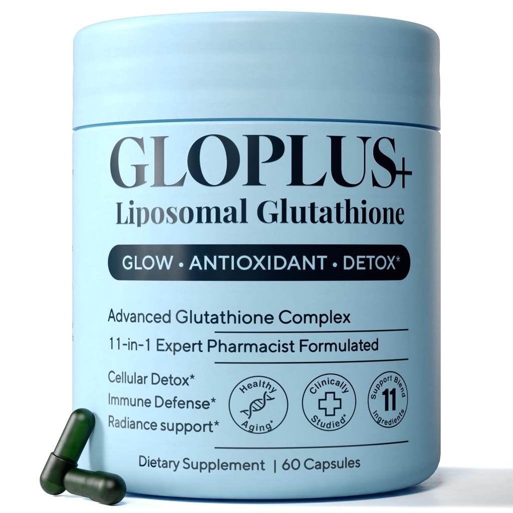11-in-1 Liposomal Glutathione Supplement 1150mg - High Absorption Complex with Vitamin C, NAC & Resveratrol - Supports Skin Brightening, Detox, Immune & Liver Health - 60 Capsules