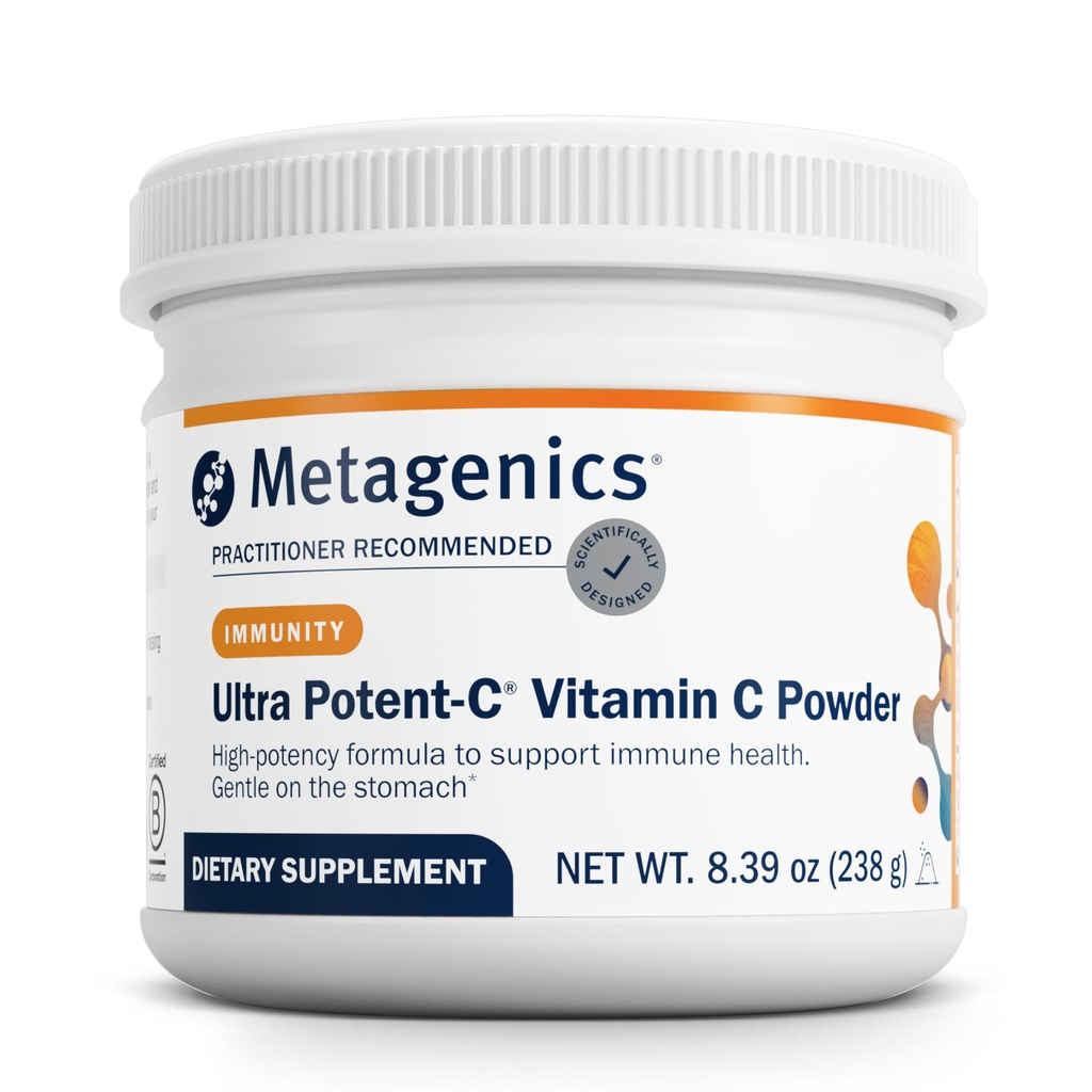 Metagenics Ultra Potent‑C Vitamin C Powder - Immune Support Supplements* - Gentle on Stomach - with Bioflavonoids, L‑Glutathione & L‑Lysine - Non‑GMO, Gluten‑Free - 8.39 oz