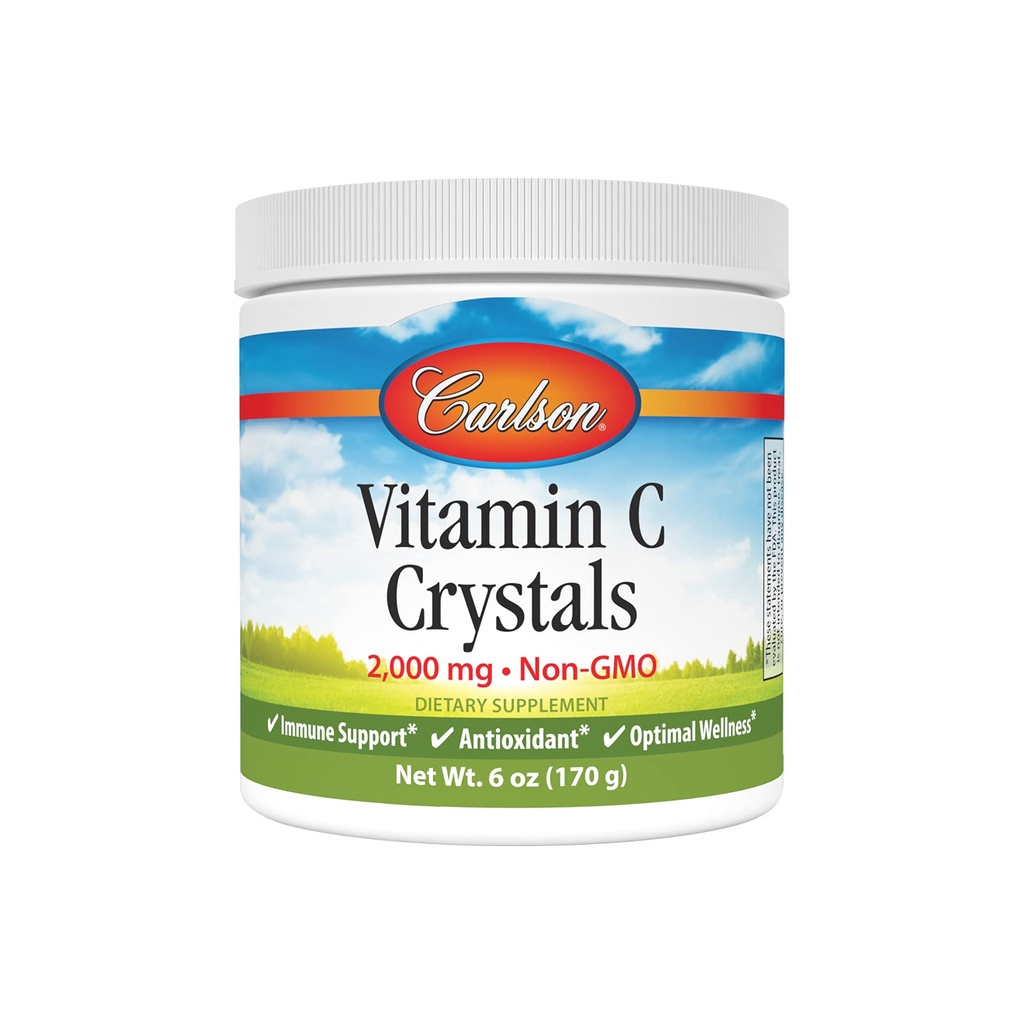 Carlson Labs Non GMO Vitamin C Crystals, 6 Ounce