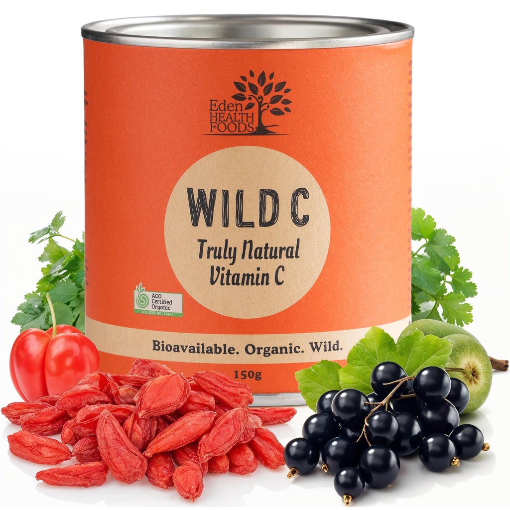 Eden Healthfoods Organic Vitamin C Powder - Pure, Wild-Harvested Vitamin C, Non-Toxic and Natural, 150g Wild C