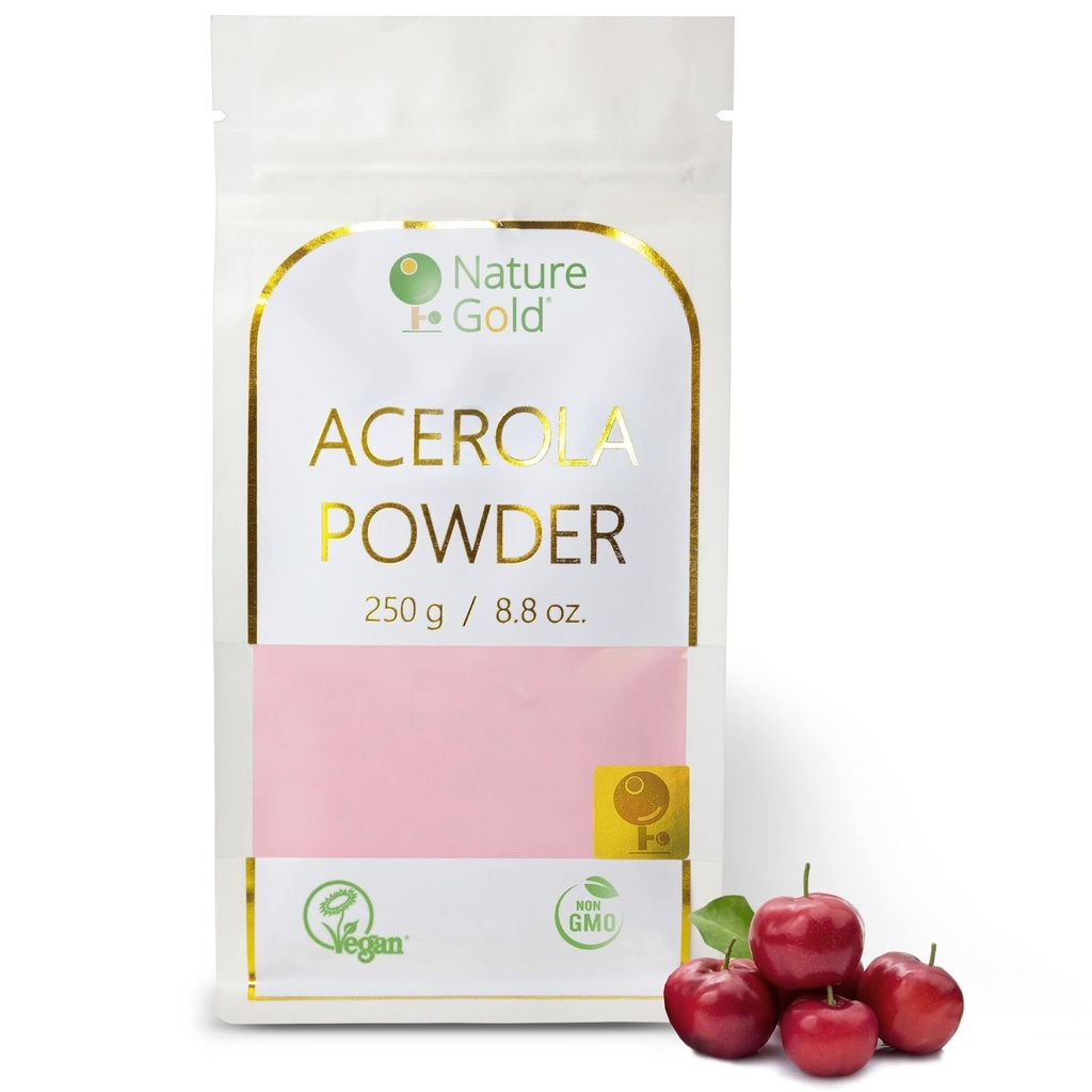 ACEROLA Powder | Vitamin C | Freeze-Dried Raw Cherry Extract | 250g - 8.8oz | 100% Natural & Vegan | No-GMO | Boost Your Natural Immunity for Coctail