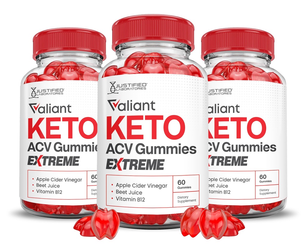 (3 Pack) Valiant Keto ACV Gummies Extreme 2000MG Valant Keto Gummies Apple Sider Vinegar Formulado con granate Beet Juice Powder B12 Vegan Non GMO 180 Gummys