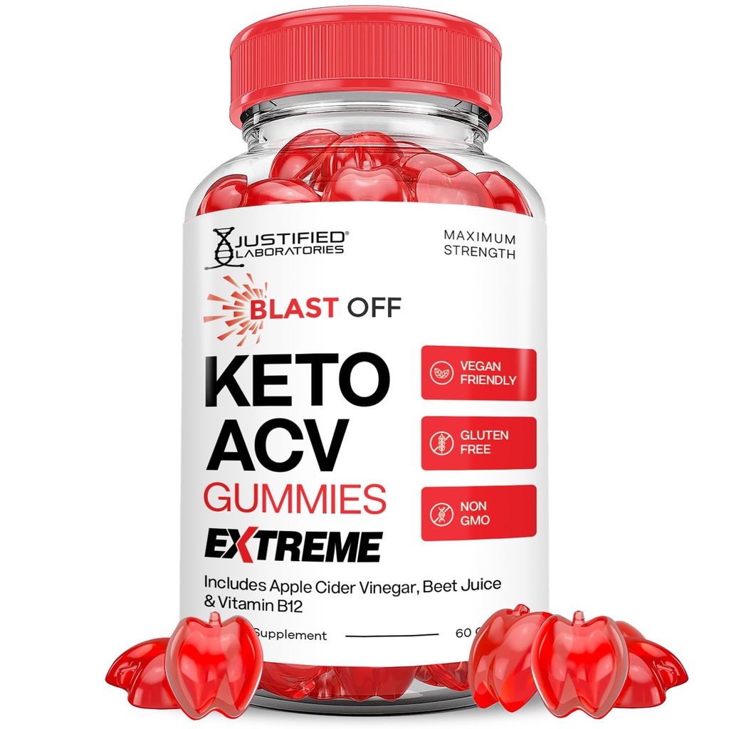 Blast Off Keto ACV Gummies Extreme 2000MG Blast Keto Gummies Apple Sider Vinegar Formulado con Pomegranate Beet Juice Powder B12 Vegan Non GMO 60 Gummys