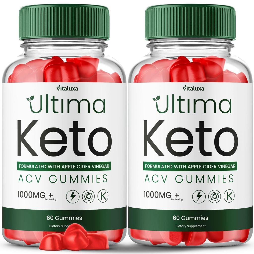 (2 Pack) Ultima Keto ACV Gummies - Ultimate Keto Plus ACV Apple Cider Vinegar 525 MG Per Gummy, Ultimaketo+ACV Supplement All Natural Premium Ingredient Advanced Formula (120 Gummies)