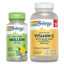 SOLARAY Vitamina C 1000mg y Mullein Leaf Wellness Bundle - Time Release Vitamin C Supplement and Mullein Capsules, Utilizado tradicionalmente para Wellness Support - Vegan, 60-Day Guarantee, 275/100 VegCaps
