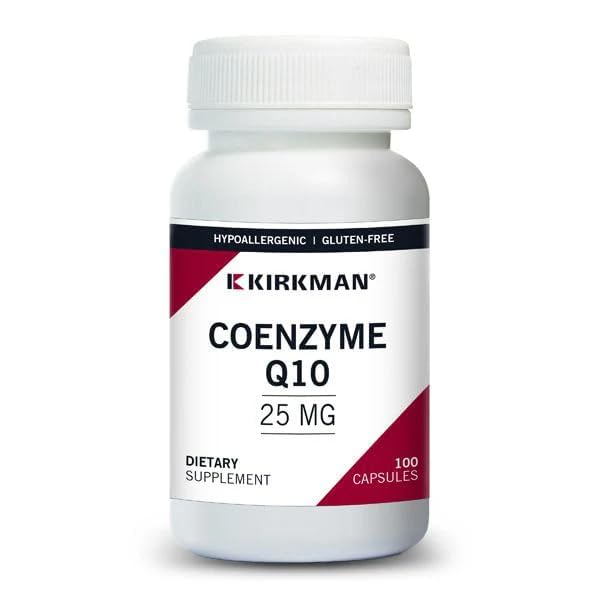 Kirkman Coenzyme Q10 25 mg - Hypoallergenic || 100 Vegetarian Capsules || CoQ10 || Supports Immune System || Gluten and Casein Free || Capsules are Plant Based