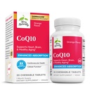 Terry Naturally CoQ10 Chewables - Cellular Energy Support Supplement - Higher Absorption CoQ10 Chewable Supplement - Nutritional Supplement to Aid Healthy Aging & Brain Health - 30 Chewables