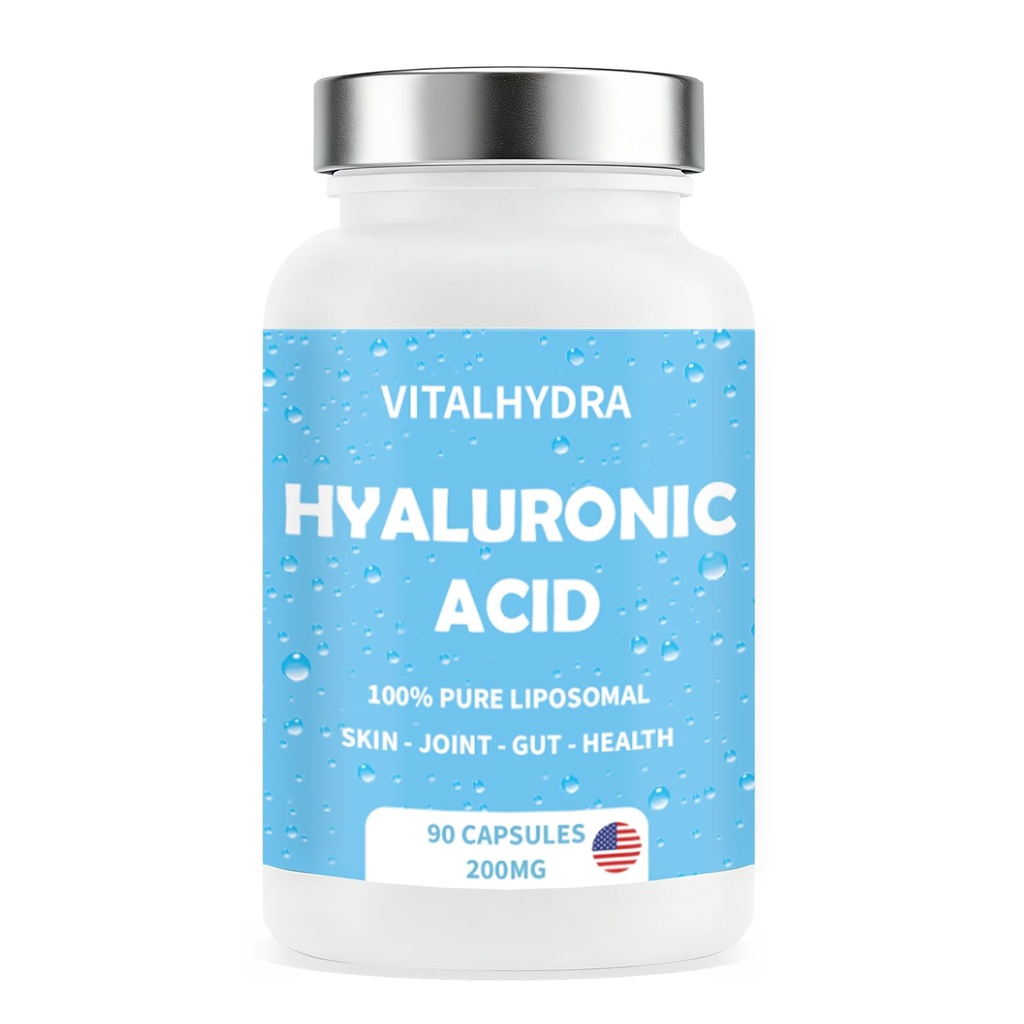 Hyaluronic Acid, Hyaluronic Acid Joint Supplements Capsules, Non-GMO and Gluten Free, 90 Capsules 200mg (1 PCS)