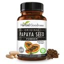 Herbal Goodness Papaya Seeds Powder Capsules - 600mg x 60 Pills, Organic Papaya Digestive Enzymes (Papain) | Supports Gut Health, Digestion & Colon Cleanse Broom, 100% Natural, Gluten Free, Non-GMO