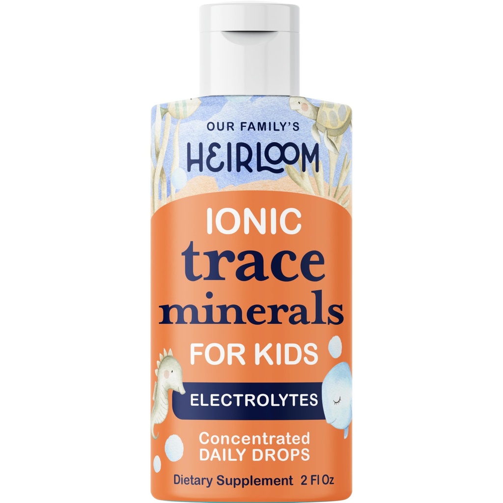 Trace Minerals for Kids – Concentrated Electrolyte Drops with Ionic Magnesium & Sea Minerals for Hydration, Muscle Function, and Daily Mineral Support – 2oz Unflavored Liquid Trace Mineral Drops