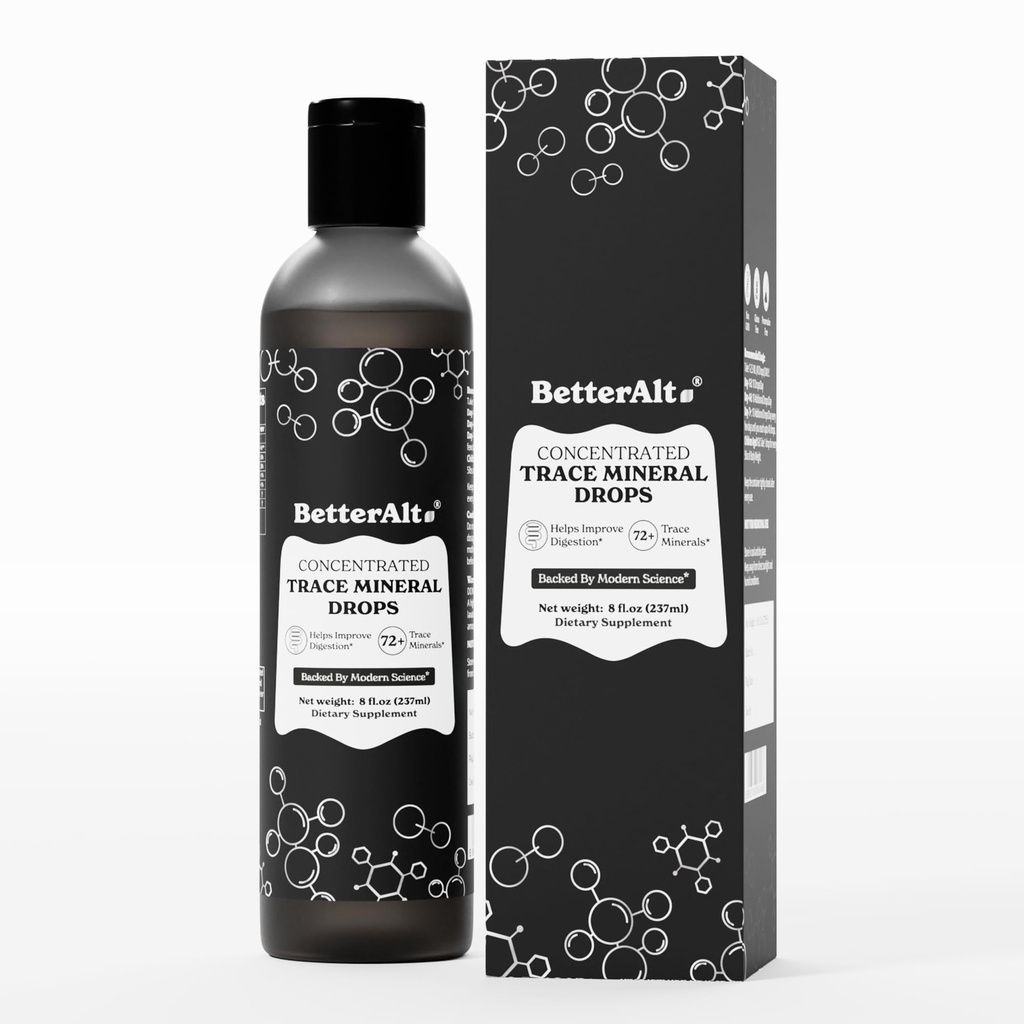 Better Alt Concentrated Trace Mineral Drops |Contains 72+ Minerals| Lab-Tested for Purity | Aids Muscle Recovery and Boosts Energy | 2-Month Pack with 96 Servings