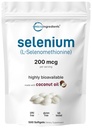 Micro Ingredients Selenium Supplements for Women & Men 200mcg, 500 Softgels with Coconut Oil | Essential Trace Mineral as Selenomethionine | Antioxidant for Energy, Heart, & Immune Support