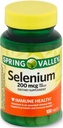 Spring Valley Selenium 200 mcg, 100 Count + VSL Home Sticker.