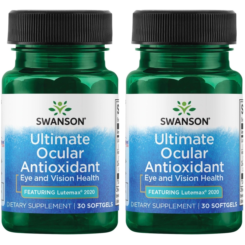 Swanson Ultra Ocular Antioxidant - Featuring Lutemax 2020 30 Sgels - Pack of 2
