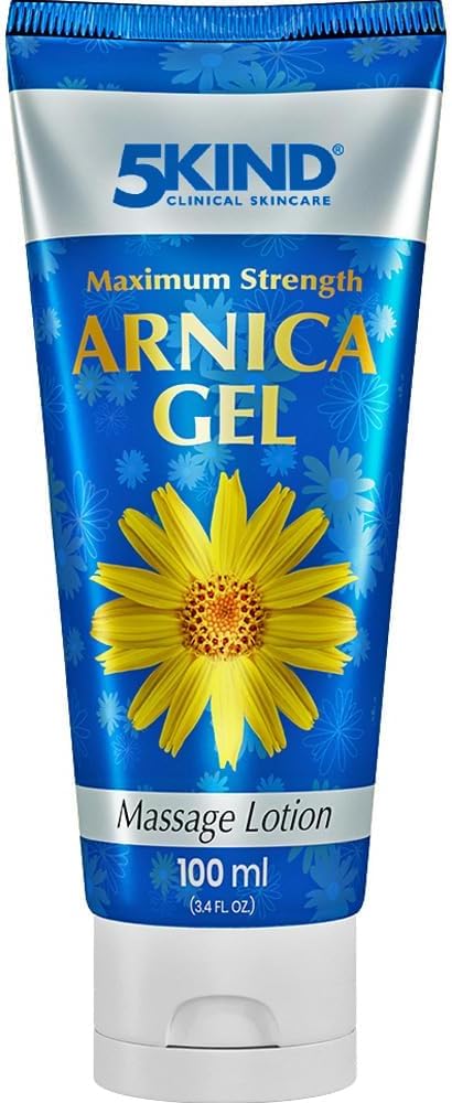 5kind Maximum Strength Arnica Bruise Gel 3.4 Fl Oz - Arnica Gel for Bruising and Swelling - Arnica Montana Gel with High Concentration Extract - Non-Greasy Formula