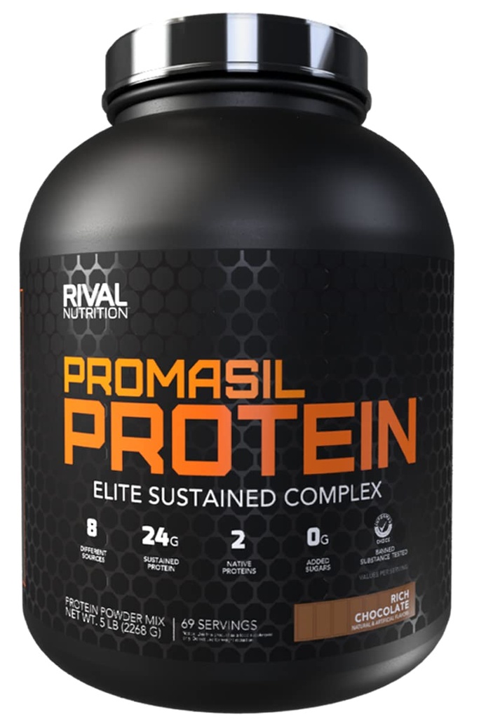Rival Nutrition Promasil Protein Powder Soft Serve Vanilla I 5 Lb, 69 Servings I 8 Different Sources Including Whey Isolate, Native Micellar Casein, and Egg White I 24g Sustained Protein Per Serving