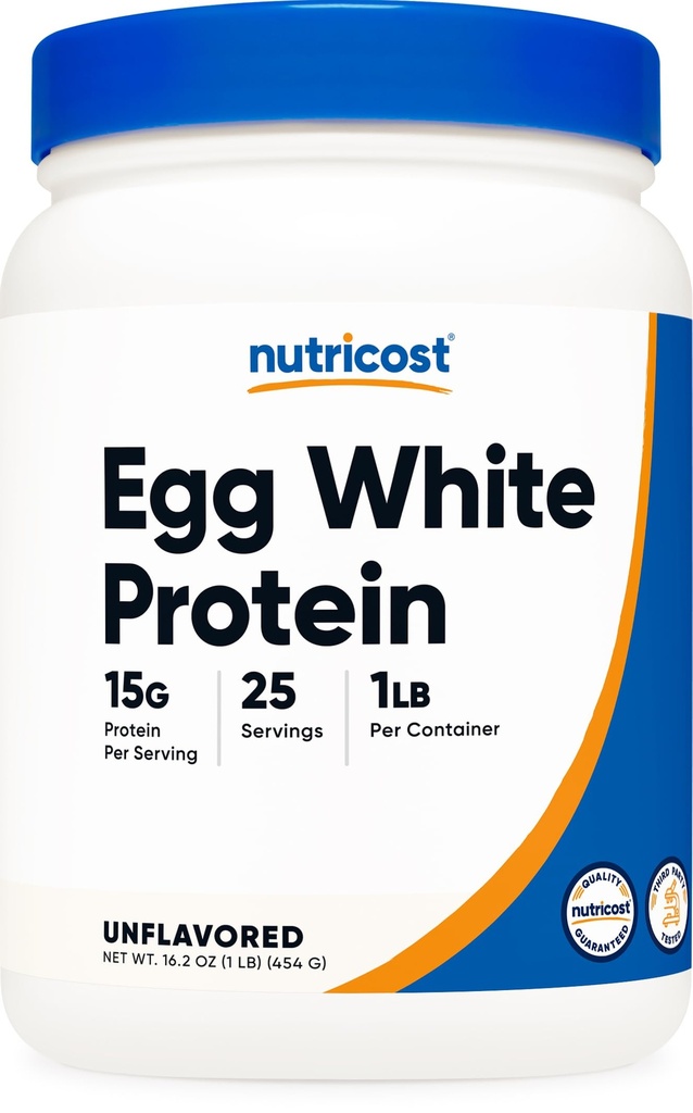 Nutricost Egg White Protein Powder 1lb (Unflavored) - Non-GMO, Gluten Free