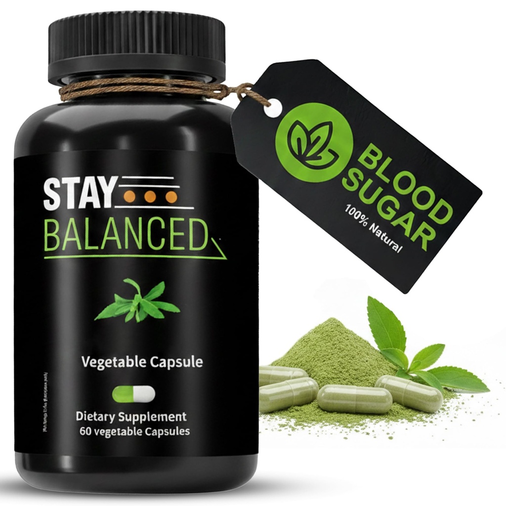 Blood Sugar Support Supplement – Natural Plant-Based Capsules for Glucose Balance & Daily Metabolic Support – 60 Count