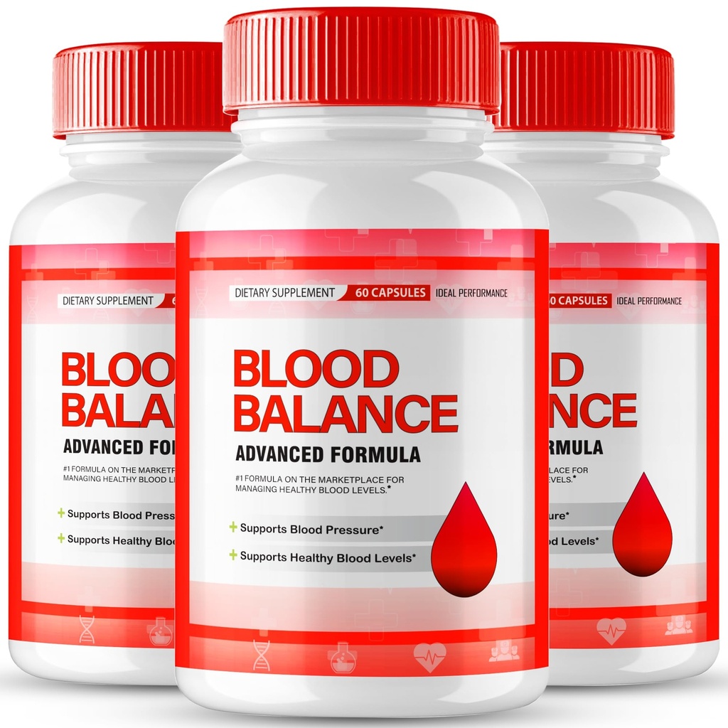 Blood Balance Blood Formula Support Supplement Capsules, Official BloodBalance Pills - Extra Strength, Premium Formula for Healthy Circulation & Stable Levels, All Natural Health Reviews (3 Pack)