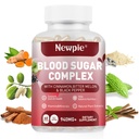 Blood Sugar Complex Supplement – Natural with 20 Active Herbs and Vitamins, Including Cinnamon, Bitter Melon, Black Pepper, Licorice, Vegan, Non-GMO, Gluten-Free, 60 Capsules
