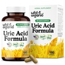 Wild & Organic Uric Acid Formula Capsules - Uric Acid Cleanse Support - Antioxidant Supplement with Tart Cherry Powder, Dandelion Root & Celery - Vegan, No Fillers, Non-GMO - 180 Count