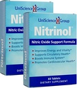 UniScience Group Nitrinol, Natural Nitric Oxide Booster with Beetroot Extract, 60 Tablets per Box, 2 Box Deal