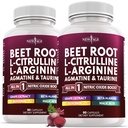 NEW AGE Beet Root Capsules - L Arginine, L Citrulline, Nitric Oxide, Beetroot Powder, Arginine, Citrulline Supplement – 180 Vegan Capsules