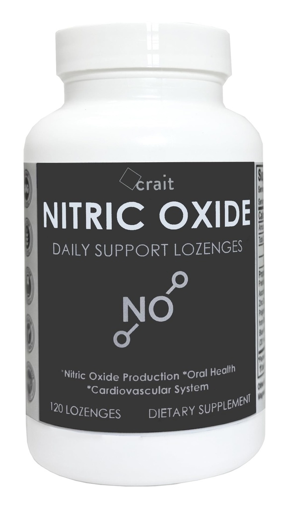 crait Nitric Oxide Lozenges 120 Count Potassium Nitrate that Supports Blood Pressure, Circulation, Vascular & Heart Health – Oral Microbiome & pH Balance – Slow Release for NO Bioavailability
