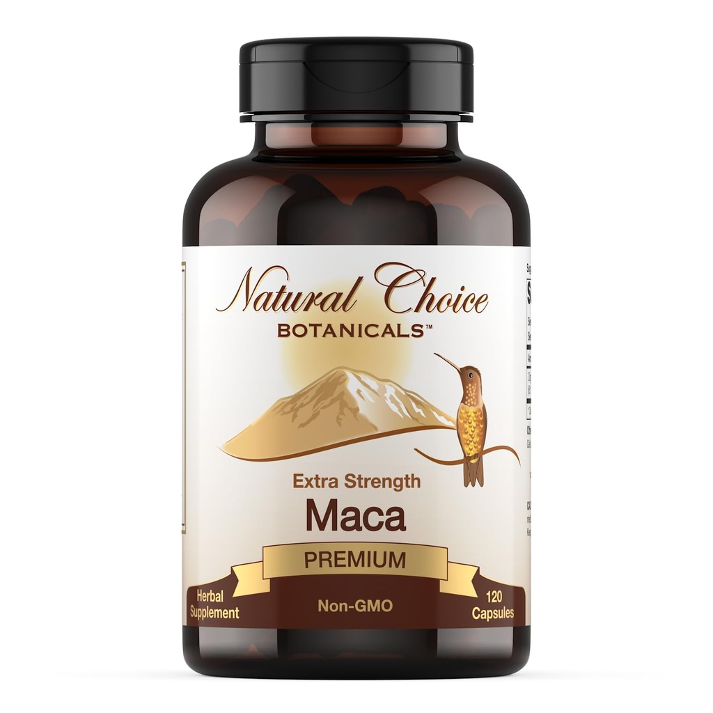 Organic Maca Root Capsules (High Potency), Non-GMO Verified Supplement - 120 Capsules, 2 Month Supply