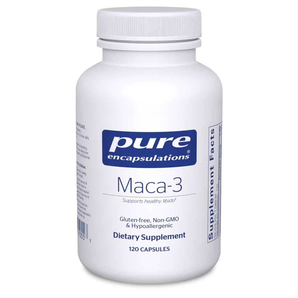 Pure Encapsulations Maca-3 | Hypoallergenic Supplement Promotes Healthy Libido and Reproductive System Function | 120 Capsules
