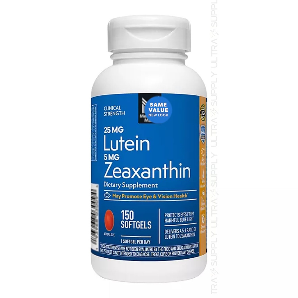 Members Mark Lutein with Zeaxanthin, 25 mg & 5 mg, (150 Count.) – Supports Eye & Vision Health, Blue Light Protection, USP Verified