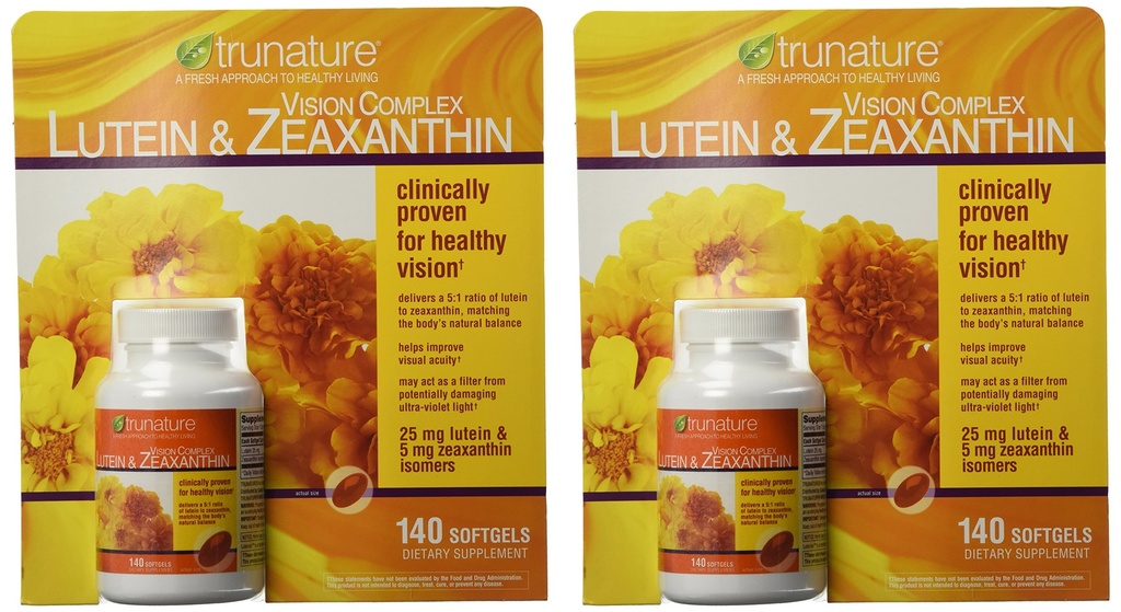 TruNature Vision Complex with Lutein & Zeaxanthin - Great Value Pack of 2 (Total 280Ct Softgel Type) x#vswa