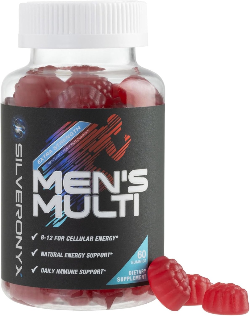 Multivitamínico para Hombres - Mangas multivitamínicas diarias completas con vitamina D, vitaminas B, zinc &amp; más - Energía, memoria, enfoque &amp; soporte de salud inmunológico - 13 vitaminas esenciales &amp; minerales - 60 cápsulas