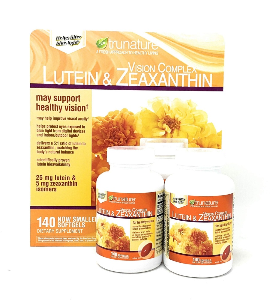 Trunature Vision Complex Lutein and Zeaxanthin MegaSize 3Pack (140 Count Each )