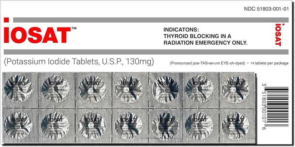 IOSAT Potassium Iodide 14 Tablets